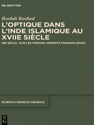 cover image of L'optique dans l'Inde islamique au XVIIe siècle